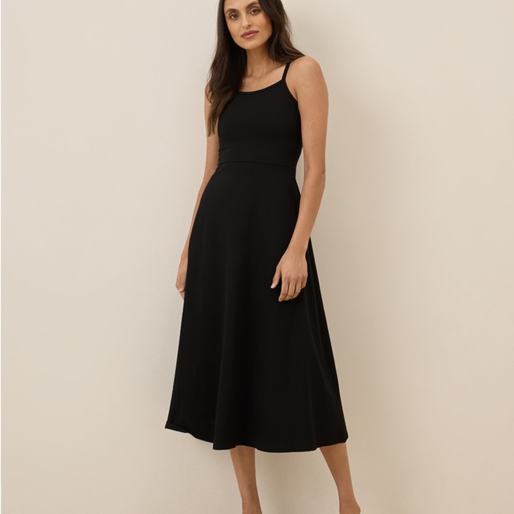 Pact Elegant Black Midi Dress
